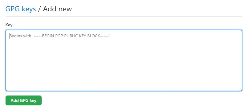 GitHub add GPG key
