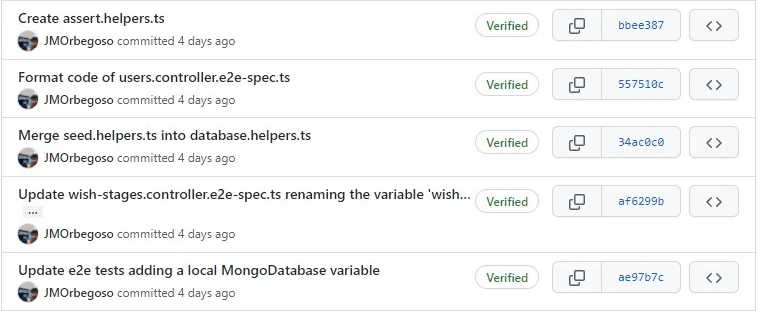 GitHub verified commits